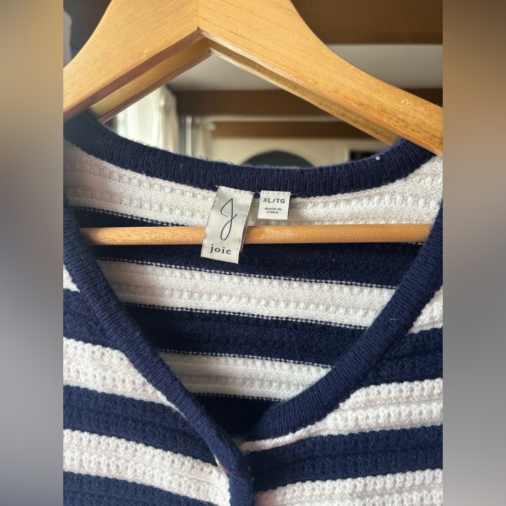 JOIE | old money striped sleeveless vest | size xl - Picture 5 of 5